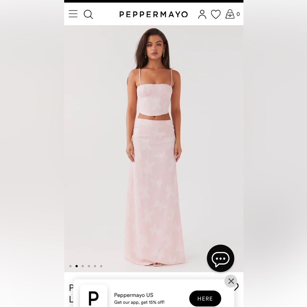 PINK FLORAL PEPPERMAYO MAXI SKIRT SET